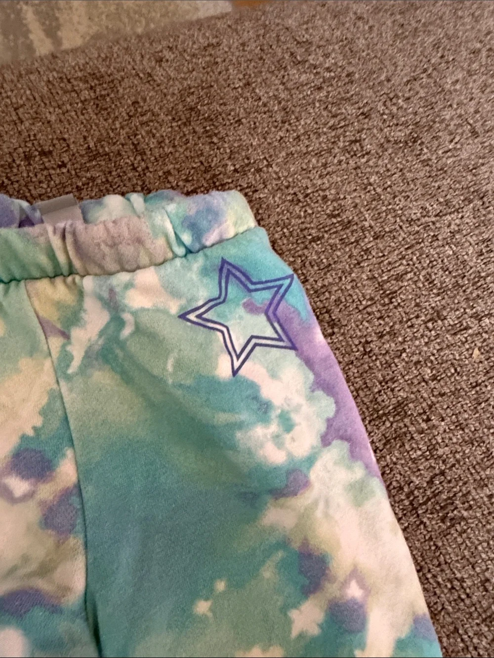 The Children's Place Tie-Dye Star Sweatshirt & Pants Set - Aqua, Purple, Cream - Picture 8 of 11